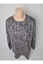 Women's Brown Buttoned Crew Neck Long Sleeve Seasonal Lizy Mother Combed Cotton T-Shirt with Side Slits - 4