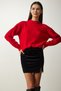 Women's Black Slit Velvet Mini Skirt UB00210 - 2