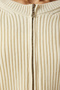 Women's Cream Zippered Ribbed Crop Knitwear Cardigan PF00053 - 4