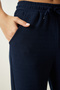 Women's Navy Blue Pocket Camisole Sweatpants MC00219 - 4