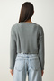 Women's Stone Zippered Ribbed Crop Knitwear Cardigan PF00053 - 6