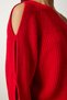 Women's Red Window Detailed Single Sleeve Knitwear Sweater PF00059 - 4