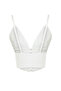 Bridal Beyaz Crop Astarlı Agraflı Dokuma Dantel Büstiyer TPRAW23BS00045 - 8