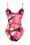 Pembe Çiçek Desenli V Yaka Esnek Çıtçıtlı Örme Body TWOSS24BD00021 - 8