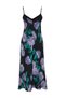 Black Floral Print Straight Cut Strap Midi Satin Woven Dress TWOSS23EL02416 - 8