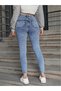 High Waist Blue Snow Wash Skinny Narrow Leg Jeans Women - 5