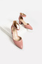 Women's Dried Rose Heeled Shoes Evening Dress Stiletto Chunky Heel Wedding Dress Shoes 5.5cm