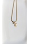 Women's Gold Italian Chain Zircon Stone K Letter Steel Necklace - 2