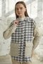 Houndstooth Pattern Quilted Jacket - Gray - 4