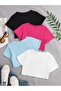 Children's Solid Color Set of 4 Crop T-shirt - 2