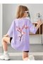 Children's Cherry Printed Cotton Crew Neck Oversize T-shirt