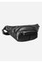 Leather Headphone Outlet Waterproof Crossbody Shoulder and Waist Bag - Black