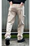 Men's Comfortable Fit Cargo Pocket Baggy Pants Khaki - 6