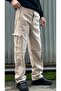 Men's Comfortable Fit Cargo Pocket Baggy Pants Khaki - 7