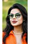 Women's Sunglasses Square Green Frame Green Glass