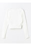 Square Neck Straight Long Sleeve Ottoman Women's Blouse - 7