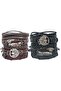 2 Sets of 10 Pieces Viking Axe Tree of Life Figured Genuine Leather Bracelets