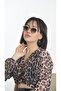 Women's Sunglasses Oval Cream Frame Brown Glass