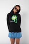 WE BORN Printed Oversize Unisex Black Hoodie - 4