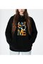 Awesome Printed Black Colored Hooded Oversize Sweatshirt Le Savu