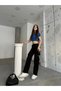Black High Waist Multi-Pocket Wide Leg Wide Leg Cargo Pants - 5