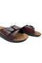 Women's Burgundy Buckle Ultra Light Walking Slippers - 3