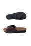 Women's Burgundy Buckle Ultra Light Walking Slippers - 5