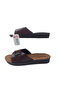 Women's Burgundy Buckle Ultra Light Walking Slippers - 4
