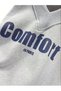 Women's Gray Color V-Neck Comfort Printed Oversize Sweatshirt - 5