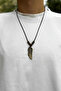 Unisex Wooden Beaded Wing Themed Adjustable Necklace - 2