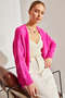 Women's Fuchsia Soft Knitwear Cardigan Stk232