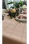 Royal Square Patterned Powder Pink Tablecloth - 2