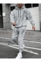 Hooded Sweatshirt and Upright Printed Tracksuit Set - 2