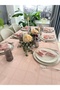 Royal Square Patterned Powder Pink Tablecloth