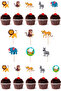 Cupcake Toothpicks Cute Animals Themed 10 Pieces