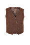 Kahverengi Crop Fitted Dokuma Keten Görünümlü Yelek TWOSS23YE00016 - 8