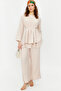 Stone Ruched Aerobin Tunic and Pants Woven Top and Bottom Set TCTSS24US00009