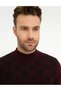 Burgundy Slim Fit Half Fisherman Knitwear Sweater