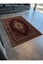 Burgundy Themed Traditional Motif Ethnic Patterned Fringed Vintage Decorative Carpet 3051 - 3