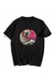 Hokusai Tiger Printed Black Color Unisex Oversize T-shirt Le Savu - 2