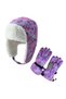 waterproof girls' beanie gloves set 4-8 mourning skiing and snowboard beanie gloves purple mermaid - 4