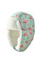 Sux Proof Girl Child Beret Gloves Set Mint Pink Flamingo Pattern Skiing Snowboard 4-8 Years - 3