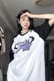 White Unisex Black Sleeve Detail Chill Day T-shirt - 2