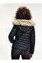 Fixed Hooded Quilted Padded Black Coat with Logo Dw0Dw08588-Bds - 3