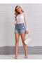 Women's Crew Neck Bodycon Lycra White Tulle Blouse - 3