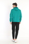 Men's Benetton Green Winter Cotton Hooded Casual Tracksuit Set - 3