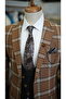 Men's Suit Italian Cut Slim Fit Jacket Vest Pants Brown - 2