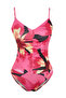 Pembe Çiçek Desenli V Yaka Esnek Çıtçıtlı Örme Body TWOSS24BD00021 - 7