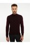 Burgundy Slim Fit Half Fisherman Knitwear Sweater - 2