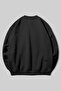 Pickle Rick Printed Unisex Black Crew Neck Sweatshirt - 3